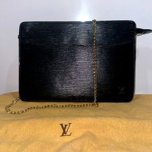 LV Black Epi Leather clutch.